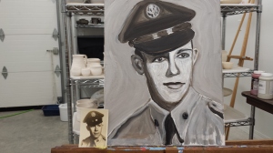 My mom' s brother, in Air Force, acrylic